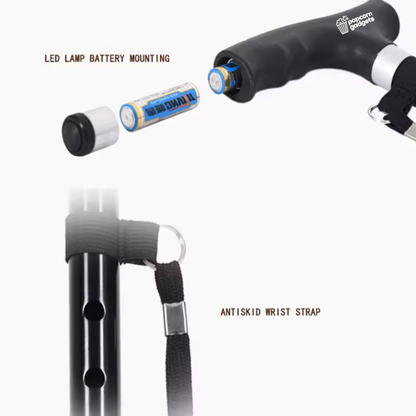 Retractable Non-Slip Walking Cane LED