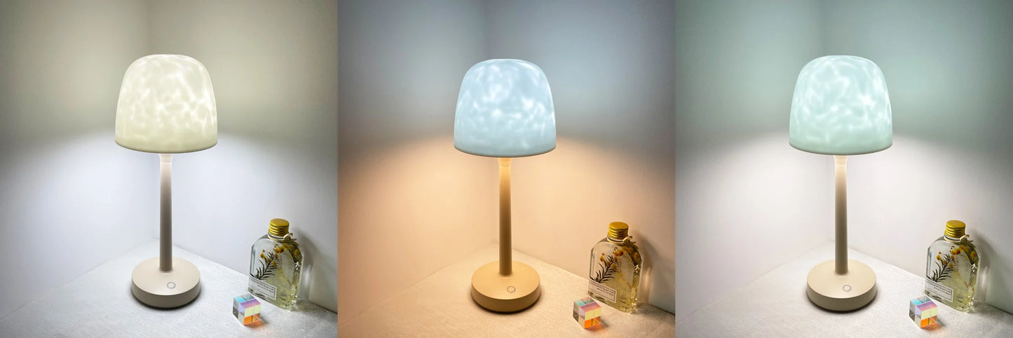 Aurora Water Ripple Table Lamp – Rotating Ambient Mood Night Light