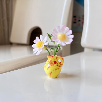 Cute Mini Ceramic Vase Magnet – Micro Landscape Fridge Decoration