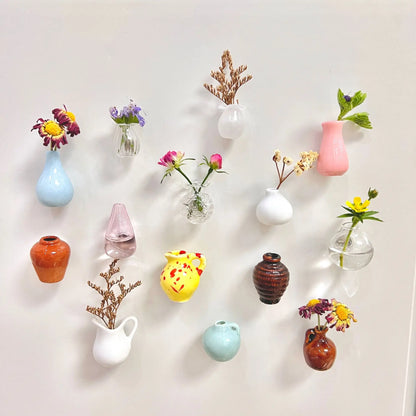 Cute Mini Ceramic Vase Magnet – Micro Landscape Fridge Decoration