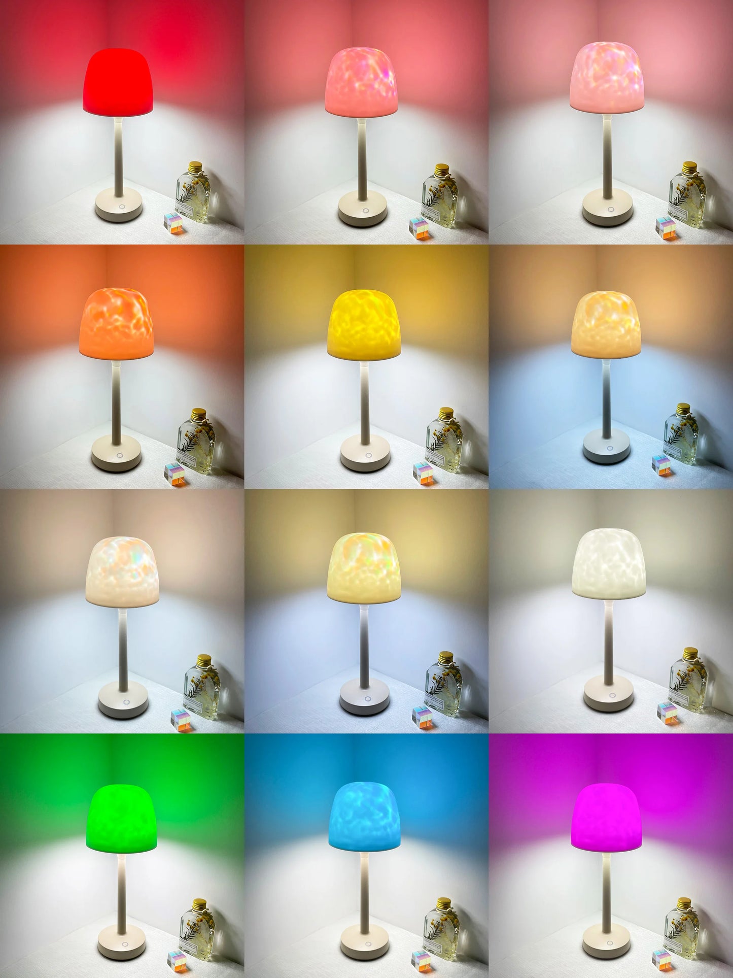 Aurora Water Ripple Table Lamp – Rotating Ambient Mood Night Light