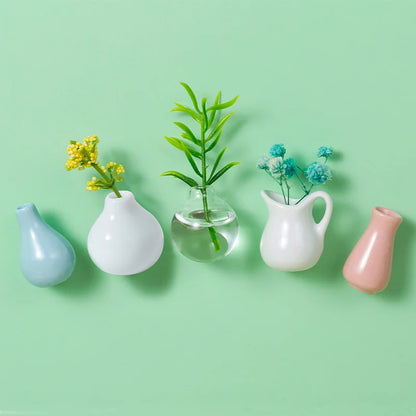 Cute Mini Ceramic Vase Magnet – Micro Landscape Fridge Decoration