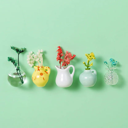 Cute Mini Ceramic Vase Magnet – Micro Landscape Fridge Decoration
