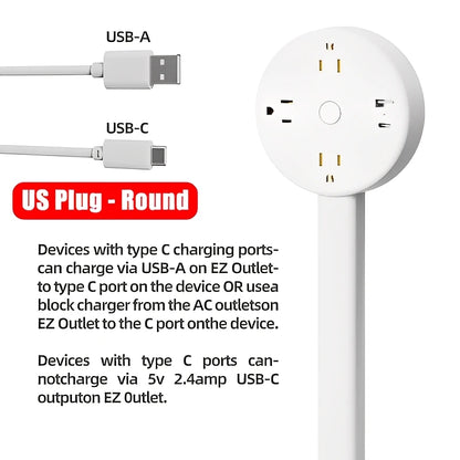 360° Rotating Wall Plug Power Socket Extender
