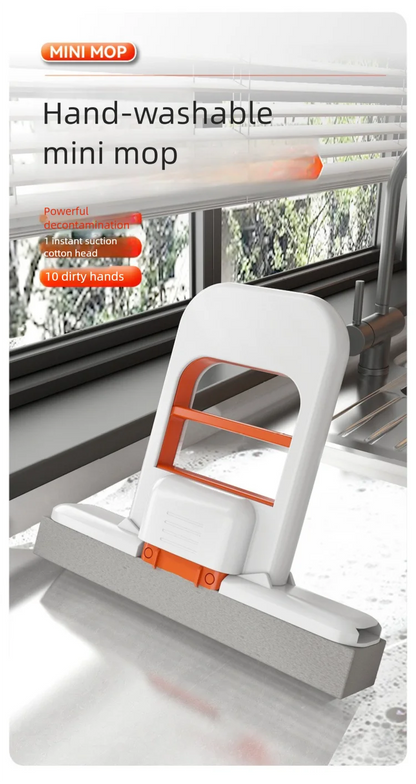 Portable Mini Sponge Mop – Super Absorbent Hand-Free Wash